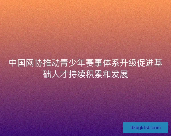 中国网协推动青少年赛事体系升级促进基础人才持续积累和发展